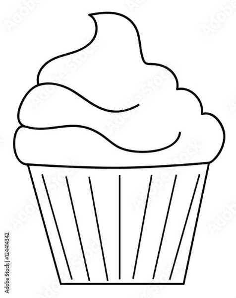 Obraz Cupcake Coloring Page