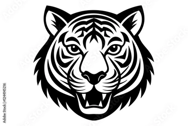 Obraz tiger head vector silhouette vector illustration, tiger head logo 