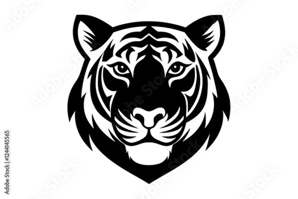 Obraz tiger head vector silhouette vector illustration, tiger head logo 