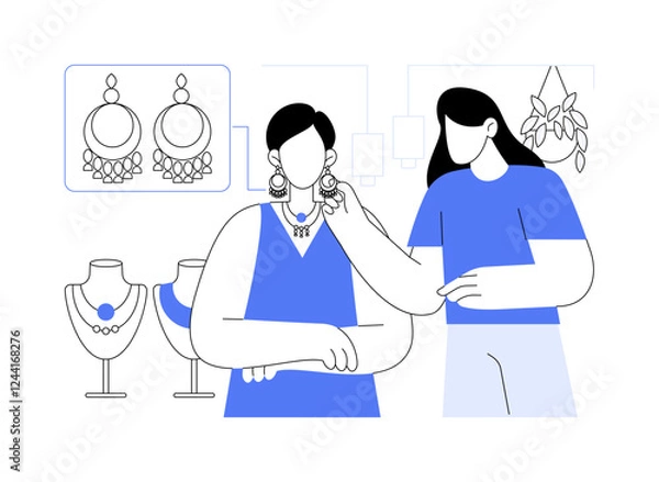 Fototapeta Renting accessories isolated cartoon vector illustrations.