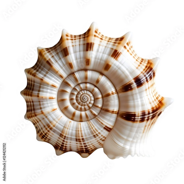 Fototapeta Spiral seashell isolated on transparent background
