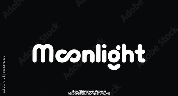 Obraz Moonlight, modern creative alphabet. Future fonts style. Typography uppercase and lowercase fonts. vector illustration
