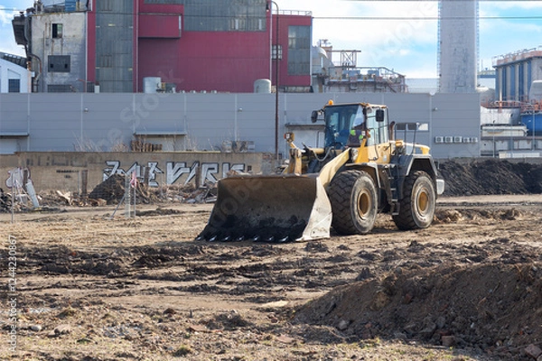 Obraz Excavator on a construction site