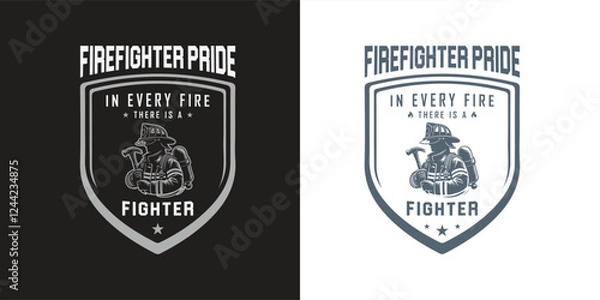 Fototapeta Firefighter Pride, Firefighter T-shirt design bundle. SVG design. Celebrate the fearless fireman with this firefighter t-shirt design, ideal for fire department supporters.