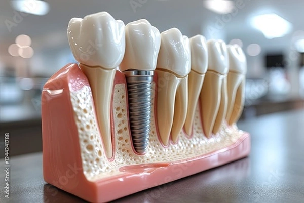 Fototapeta Dental Implant Model Displaying Tooth Structure