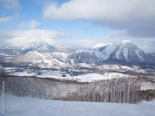 Fototapeta 北海道　スキー場　ルスツ