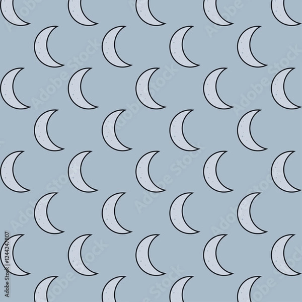 Fototapeta Abstract background pattern with crescent moon, creative decoration design.