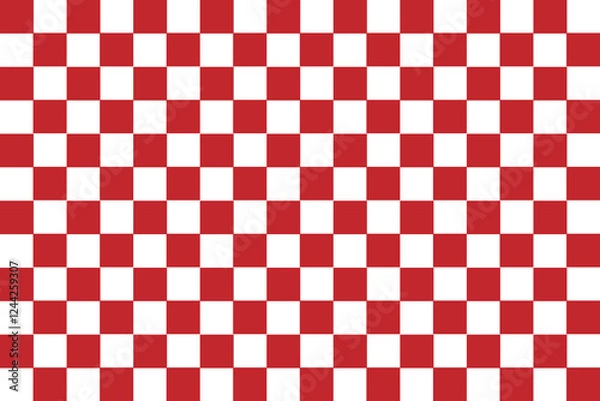 Fototapeta Groovy Checkerboard pattern for wallpaper. Abstract illustration of with white and red square cells. Op art pattern checkered textures. seamless geometric pattern, eps10