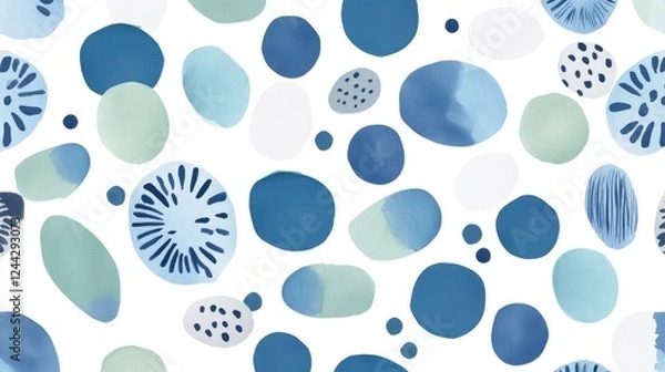 Fototapeta Abstract Watercolor Shapes Pattern - A Modern Graphic Design