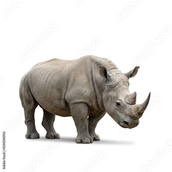 Fototapeta rhino isolated on white background