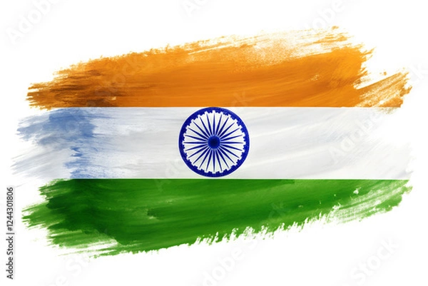 Obraz india flag on map background