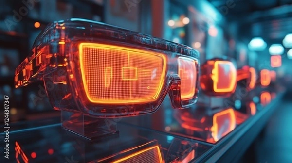 Fototapeta Future technology cool glasses
