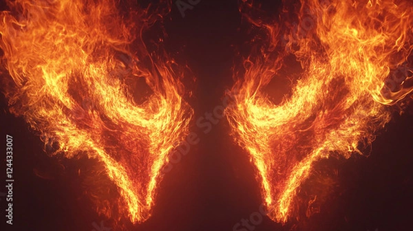 Fototapeta Twin flames mirroring each other perfectly