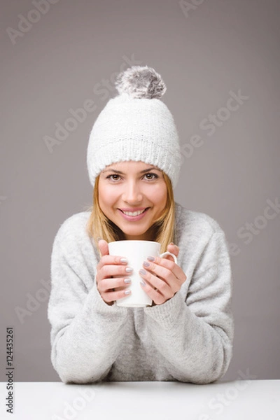 Obraz Woman drinking tea