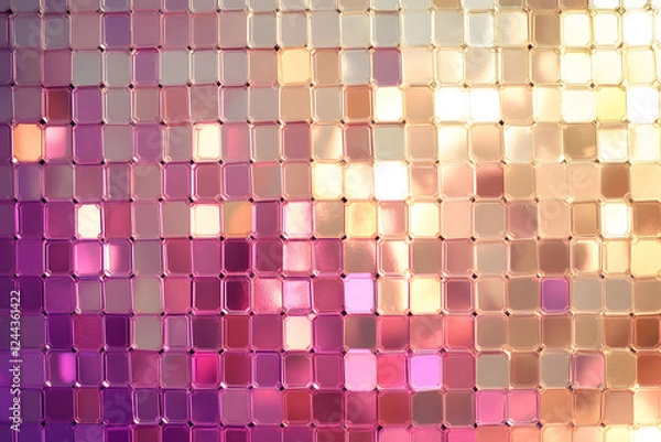 Fototapeta A mesmerizing pattern of golden blocks, radiating warmth and metallic sophistication