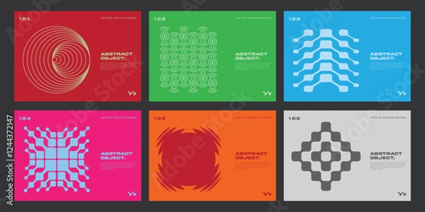 Fototapeta Set og Posters with abstract geometric patterns.