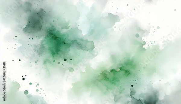 Obraz abstract grunge green water color background, on white