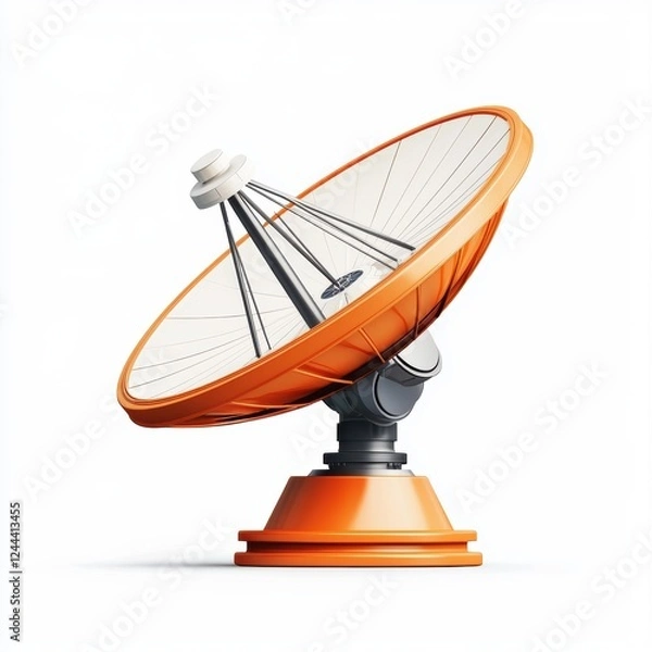 Fototapeta satellite dish tracking weather patterns isolated on white