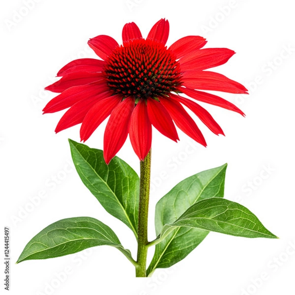 Fototapeta Vibrant Red Echinacea Flower - Ideal for Botanical Websites and Wellness Blogs