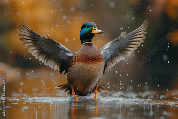 Fototapeta The flying duck