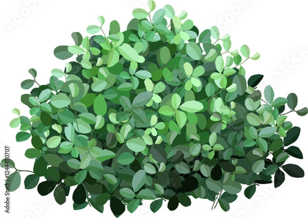 Fototapeta Lush green leaves forming a dense, textured bush, creating an ideal backdrop for nature themed designs and backgrounds, exuding a fresh and vibrant aesthetic for any project