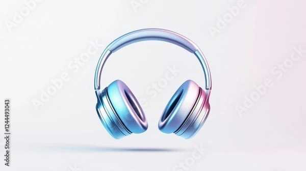 Fototapeta Stylish, modern headphones with a sleek design, perfect for music lovers. Ideal for use in various settings, showcasing the fusion of tech and style.