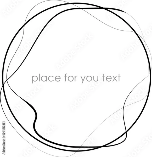 Fototapeta Circle round curve shape with wavy dynamic lines. Classy logo for you brand