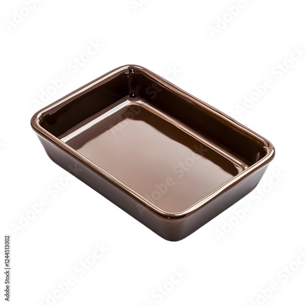 Fototapeta Sleek Ceramic Brownie Pan with Polished Finish Isolated on Transparent Background