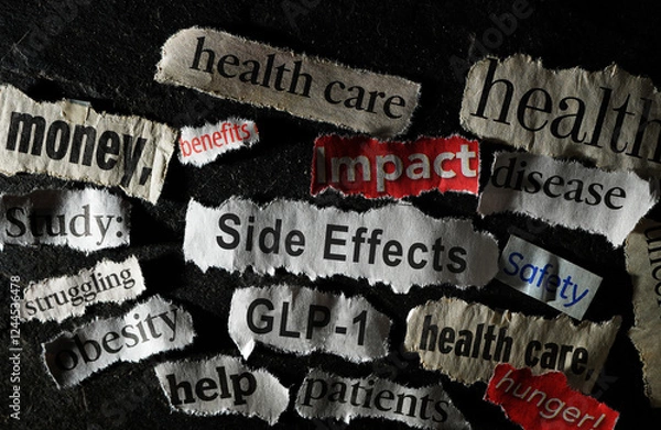 Obraz GLP-1 and Side Effects newspaper headlines