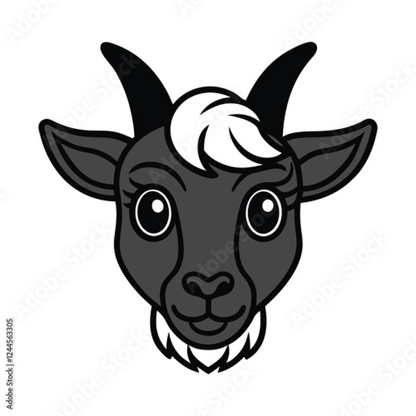 Obraz  Domestic goat head vector illustration