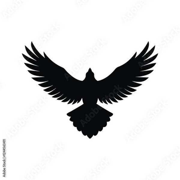 Obraz Flying bird silhouette vector illustration