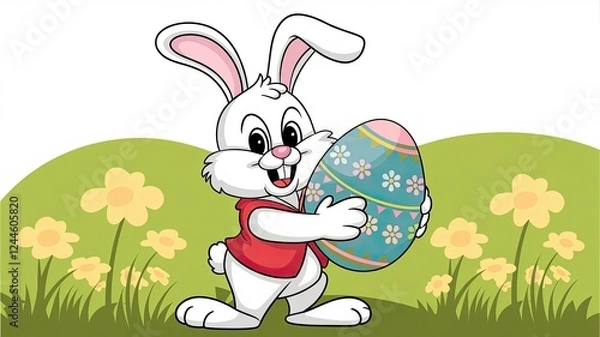 Obraz Rabbit carrying Easter egg