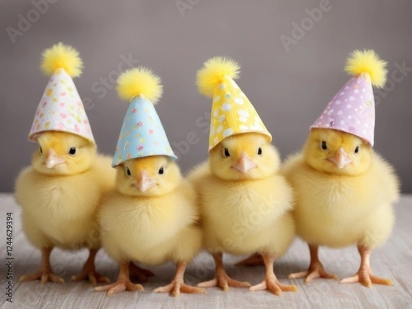 Obraz easter chicks in a row