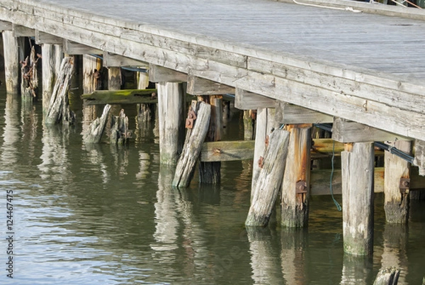 Obraz Old and damaged wooden pier