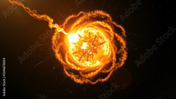 Obraz Fiery Explosion in the Cosmos background