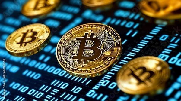 Obraz Bitcoin Cryptocurrency: Digital Currency, Blockchain Technology, and Global Finance