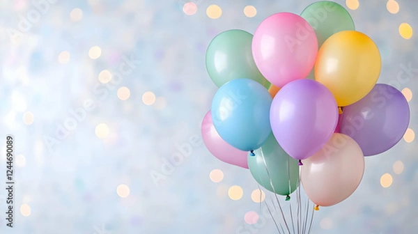 Obraz Pastel balloons celebration bokeh background party