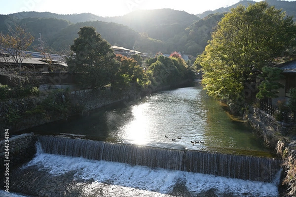 Obraz 京都嵐山の秋模様