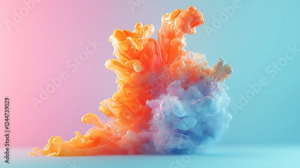 Fototapeta Happy Holi colorful background. Festival of colors, colorful rainbow holi paint color powder explosion isolated white wide panorama background