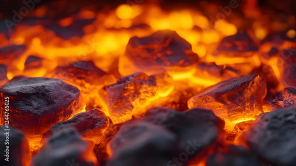 Obraz Soft Flames Dancing in a Comforting Fireplace Scene