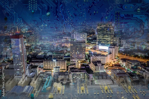 Obraz Digital Technology embraces the world