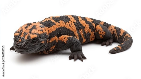 Fototapeta Detailed studio shot of Gila Monster, the only venomous lizard in US