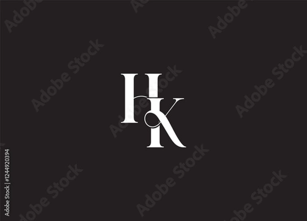 Obraz HK creative initial logo design and modern logo