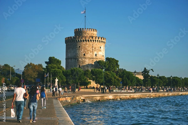 Obraz The white tower at Thessaloniki city in Greece