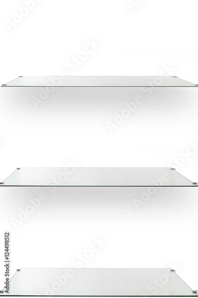 Fototapeta mpty top of glass table or counter isolated on white background. For product display