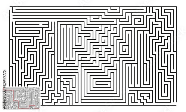 Obraz Large Vector Horizontal Maze with Answer 22