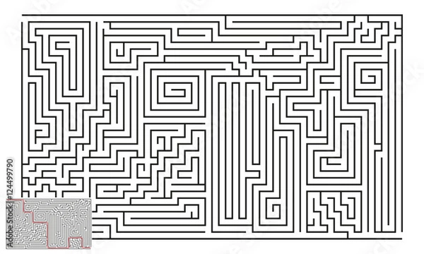 Obraz Large Vector Horizontal Maze with Answer 25