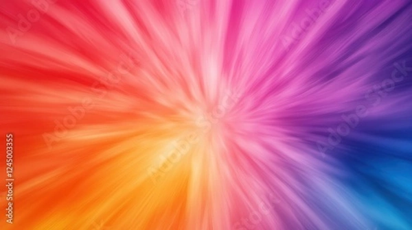 Fototapeta A vibrant, swirling explosion of colors ranging from red to blue, creating a dynamic and energetic visual effect.