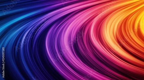 Fototapeta A vibrant swirl of colors transitions from purple to orange, creating a dynamic, energetic wave pattern that evokes movement and creativity.