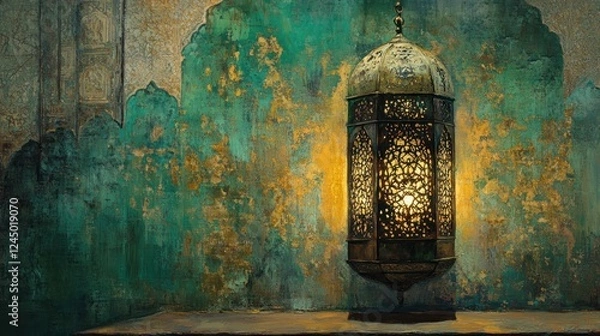 Fototapeta Ornate Ramadan Lantern with Mystical Glow
